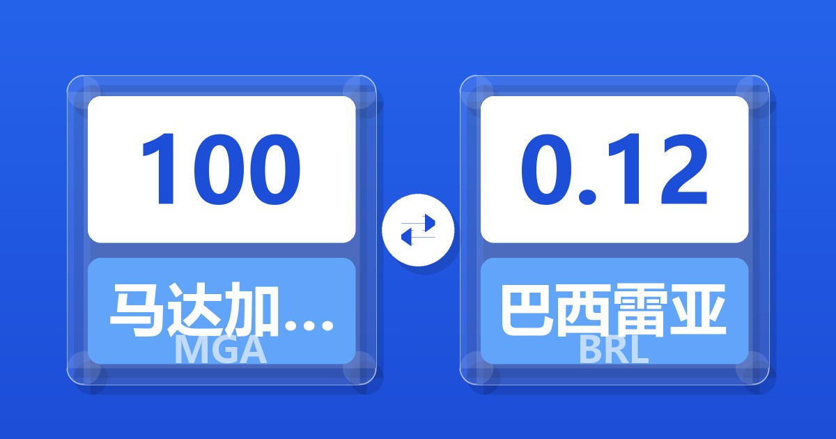 100马达加斯加阿里亚里兑巴西雷亚尔