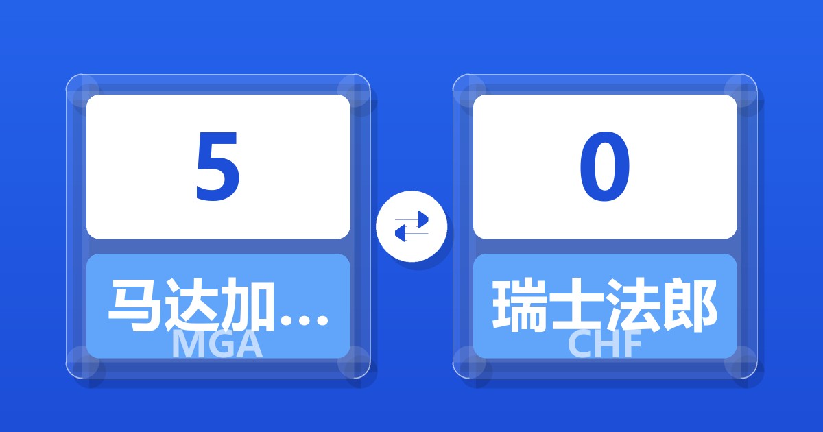 5马达加斯加阿里亚里兑瑞士法郎