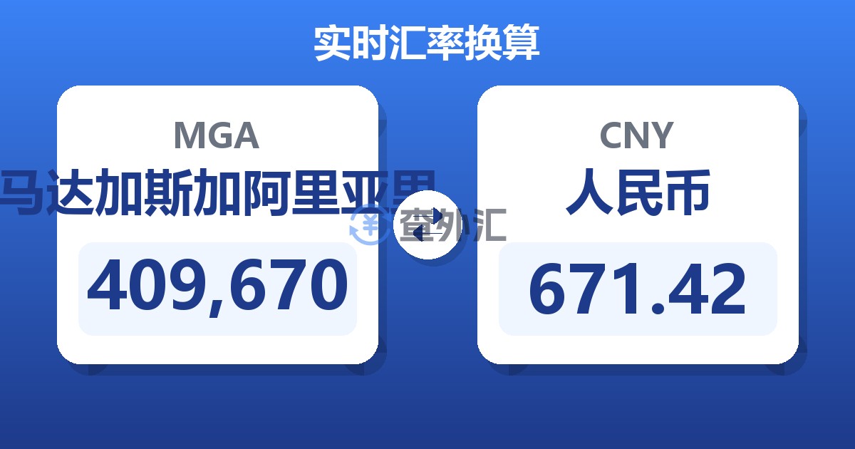 409,670马达加斯加阿里亚里兑人民币