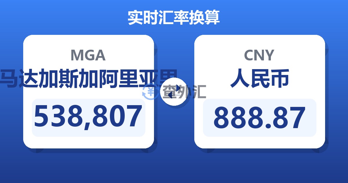 538,807马达加斯加阿里亚里兑人民币