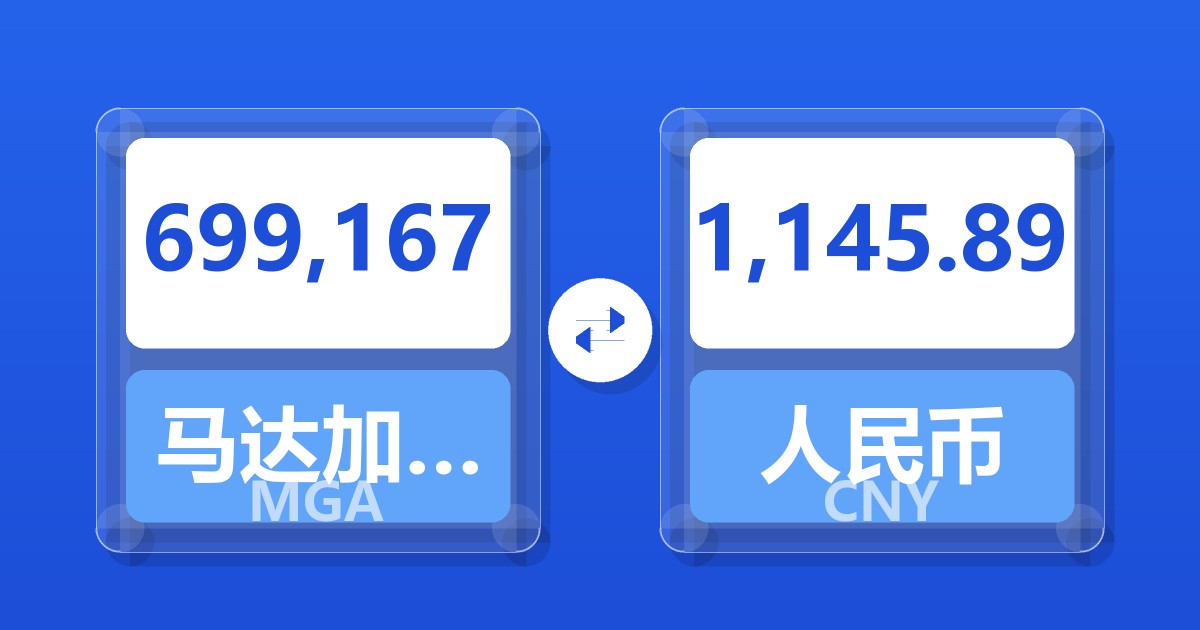 699,167马达加斯加阿里亚里兑人民币