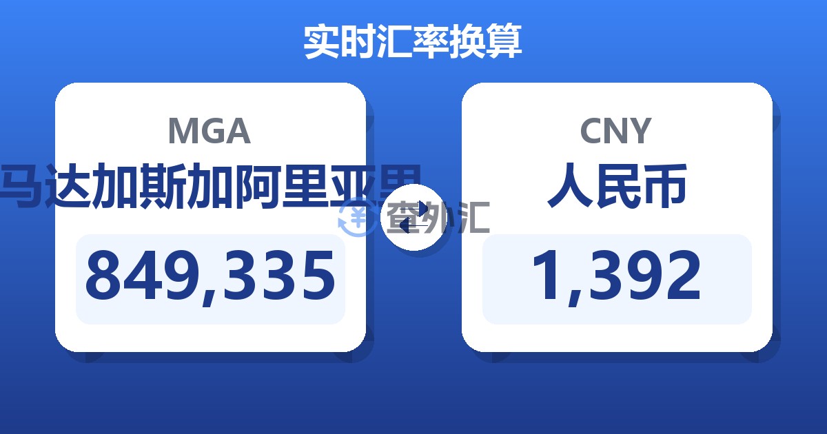 849,335马达加斯加阿里亚里兑人民币