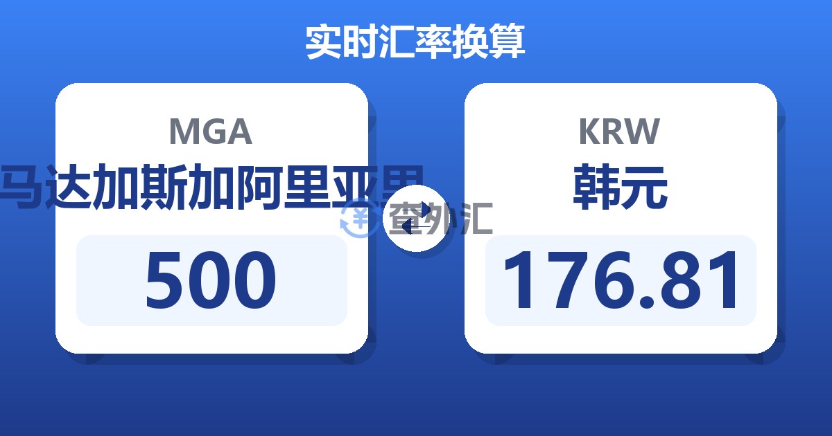 500马达加斯加阿里亚里兑韩元