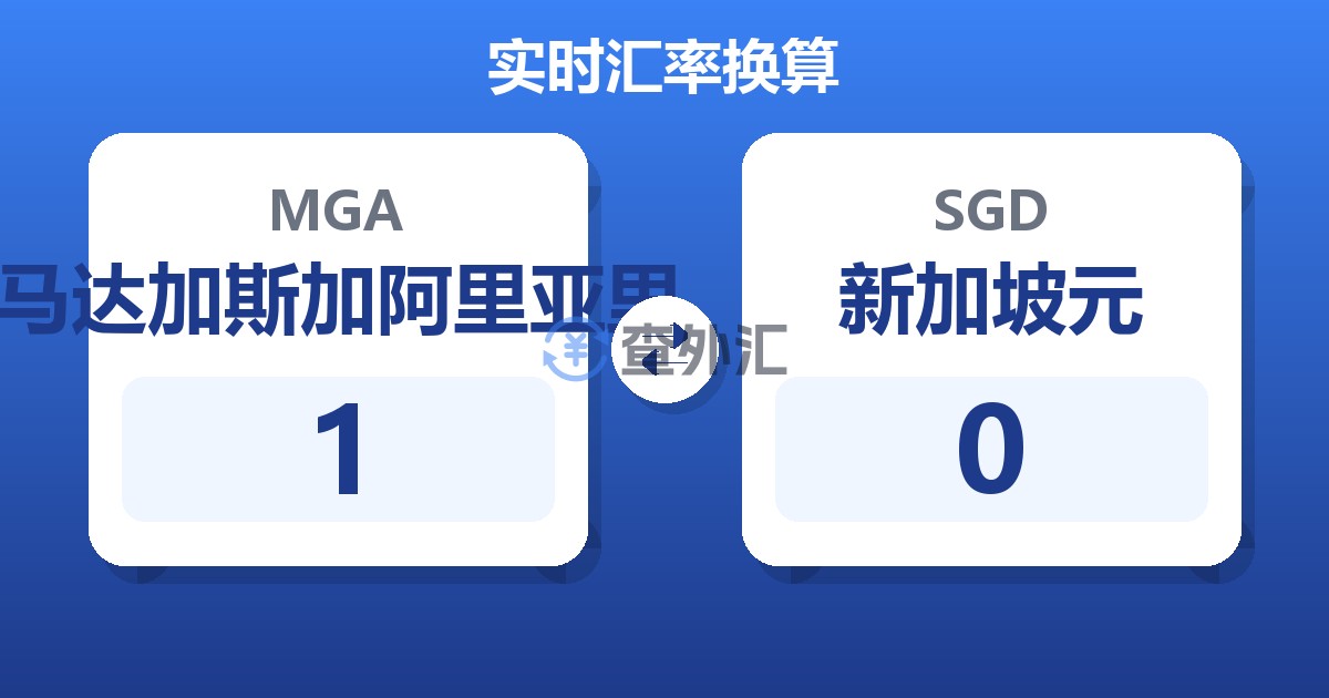 1马达加斯加阿里亚里兑新加坡元