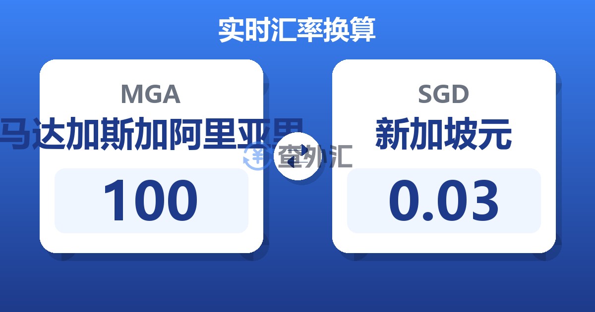 100马达加斯加阿里亚里兑新加坡元