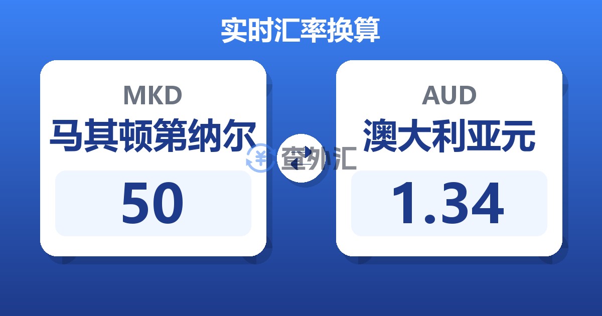 50马其顿第纳尔兑澳大利亚元