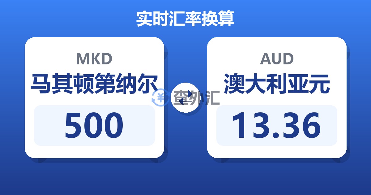 500马其顿第纳尔兑澳大利亚元