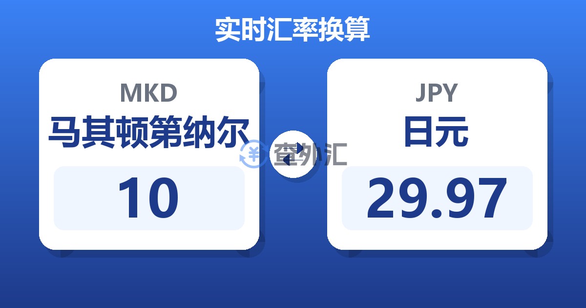 10马其顿第纳尔兑日元