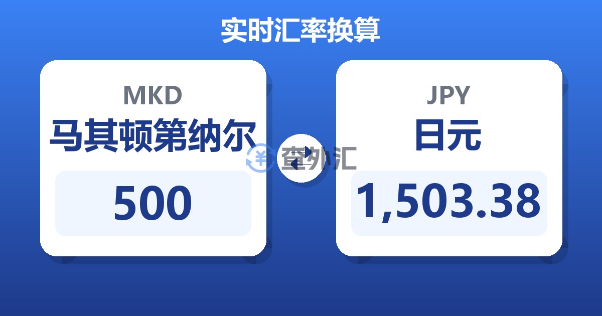 500马其顿第纳尔兑日元