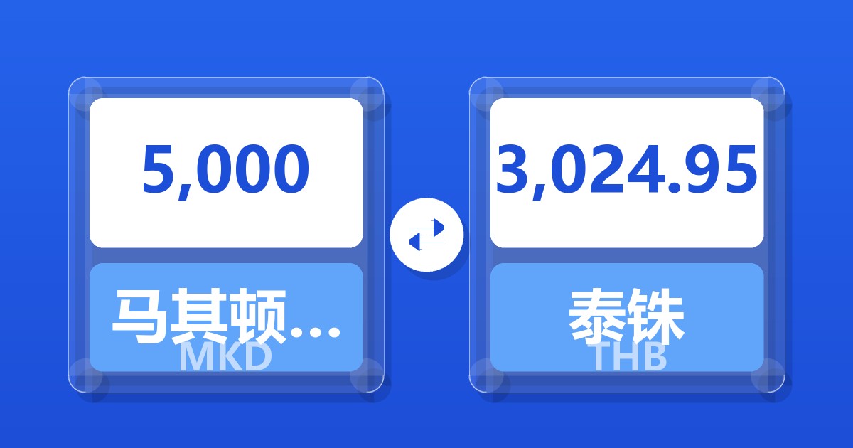 5,000马其顿第纳尔兑泰铢