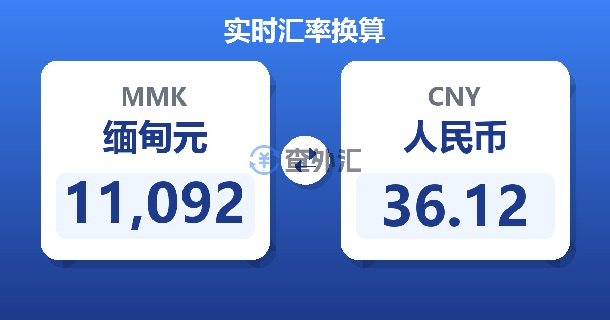 11,092缅甸元兑人民币