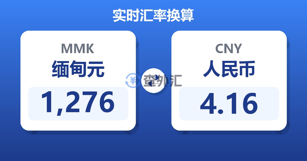 1,276缅甸元兑人民币