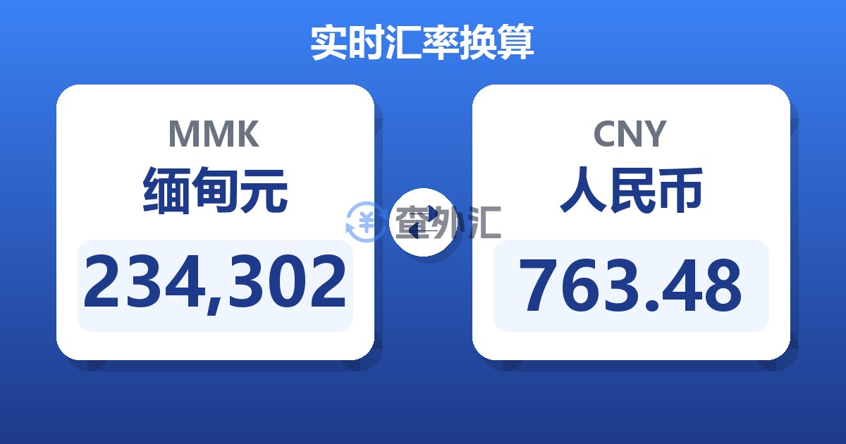 234,302缅甸元兑人民币