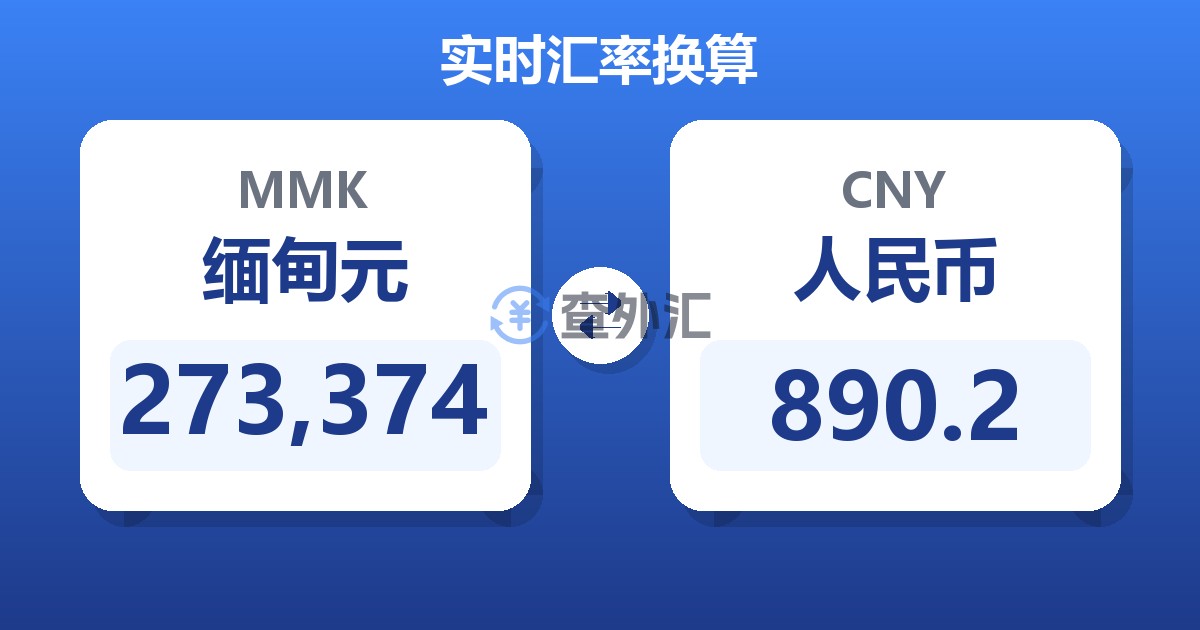 273,374缅甸元兑人民币
