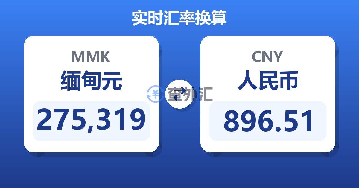 275,319缅甸元兑人民币