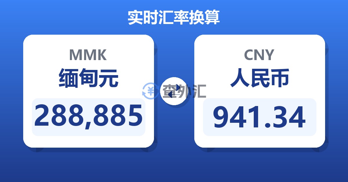 288,885缅甸元兑人民币