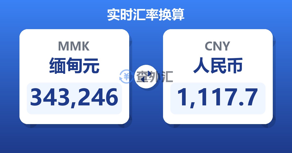 343,246缅甸元兑人民币