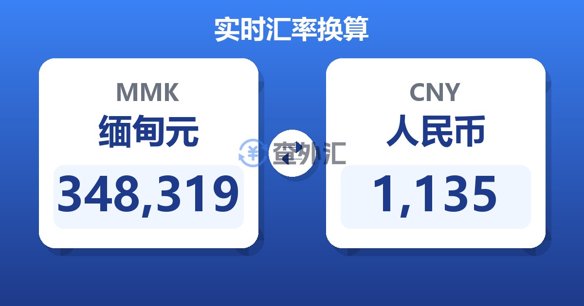 348,319缅甸元兑人民币