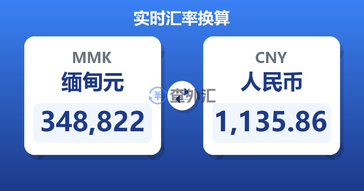 348,822缅甸元兑人民币