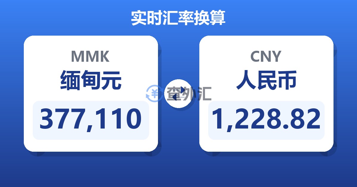 377,110缅甸元兑人民币