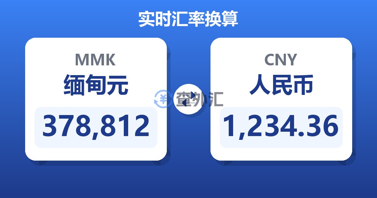 378,812缅甸元兑人民币