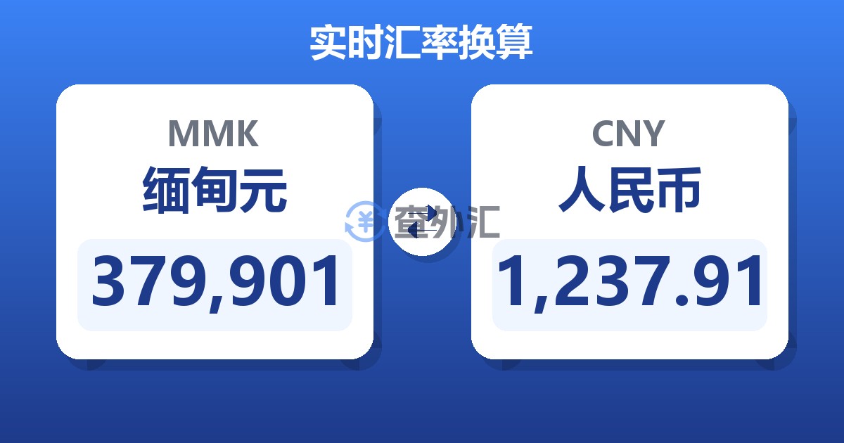 379,901缅甸元兑人民币