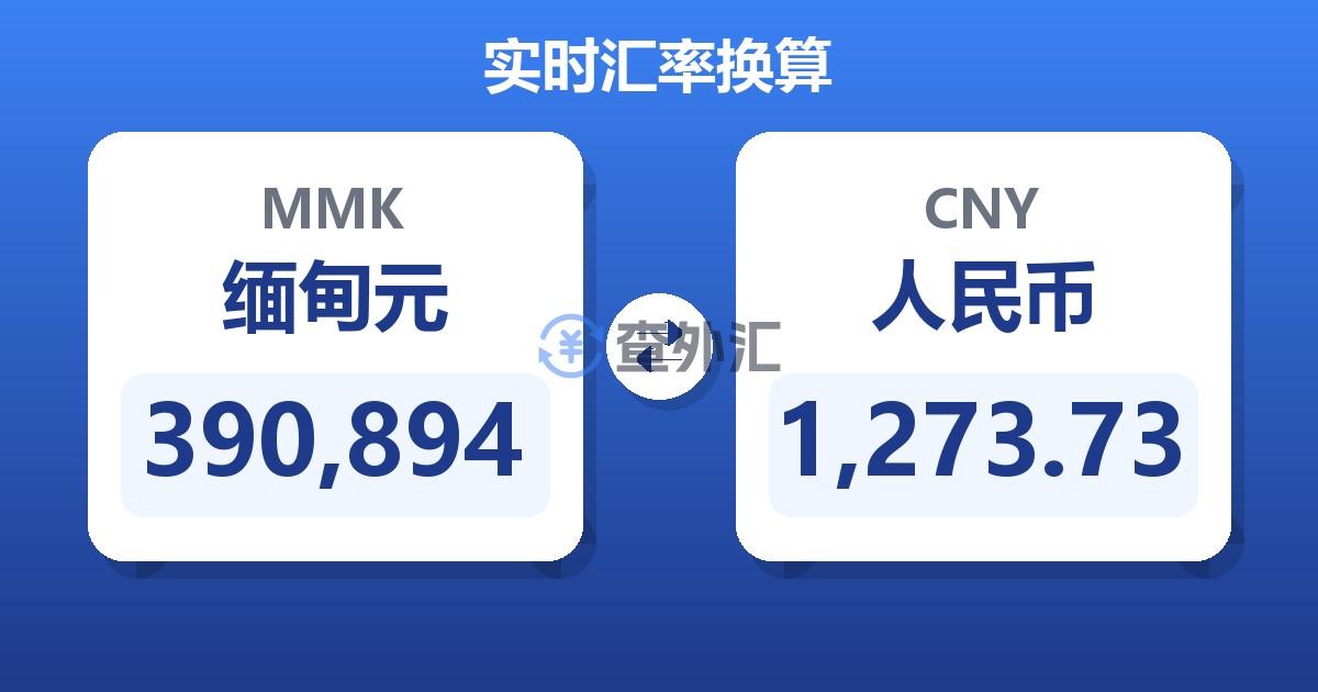 390,894缅甸元兑人民币