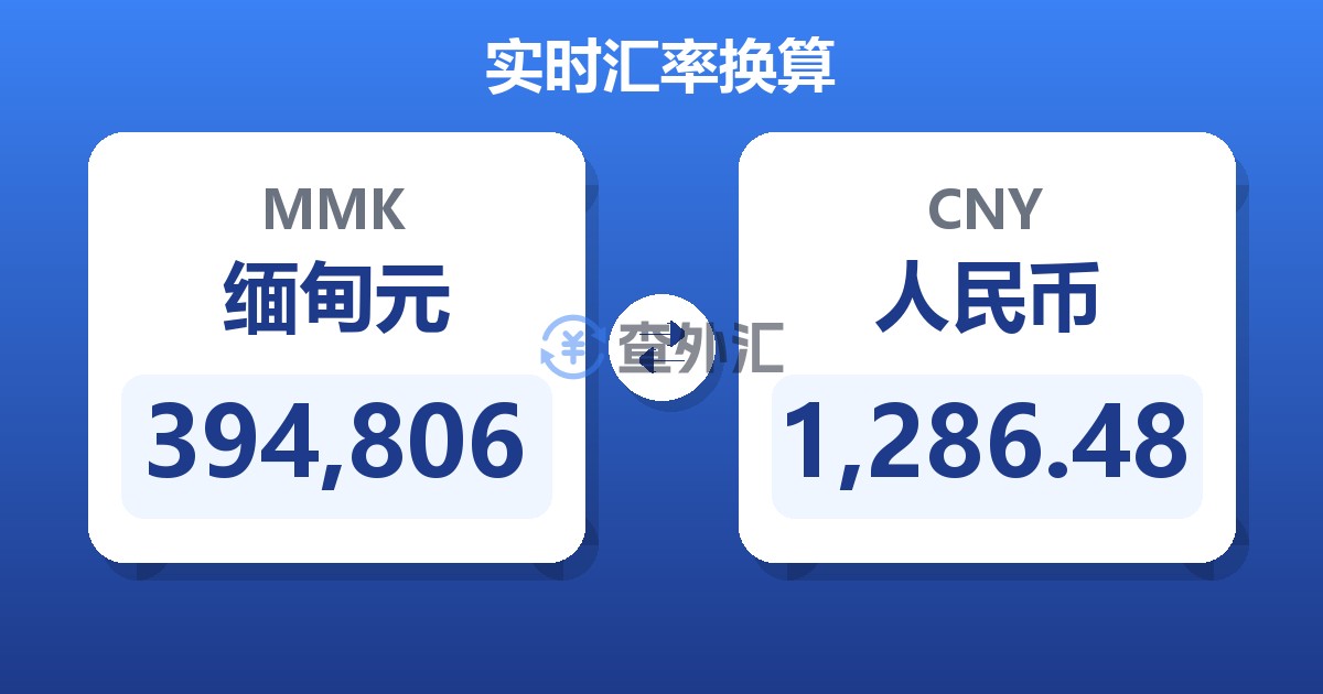 394,806缅甸元兑人民币
