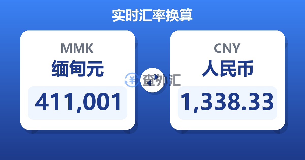 411,001缅甸元兑人民币