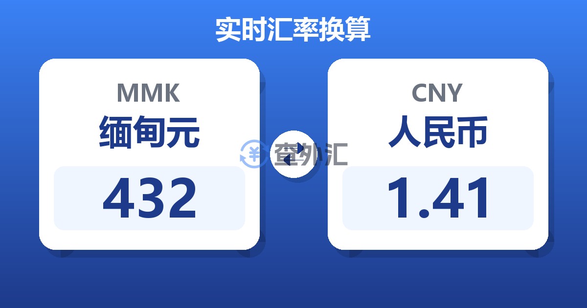 432缅甸元兑人民币