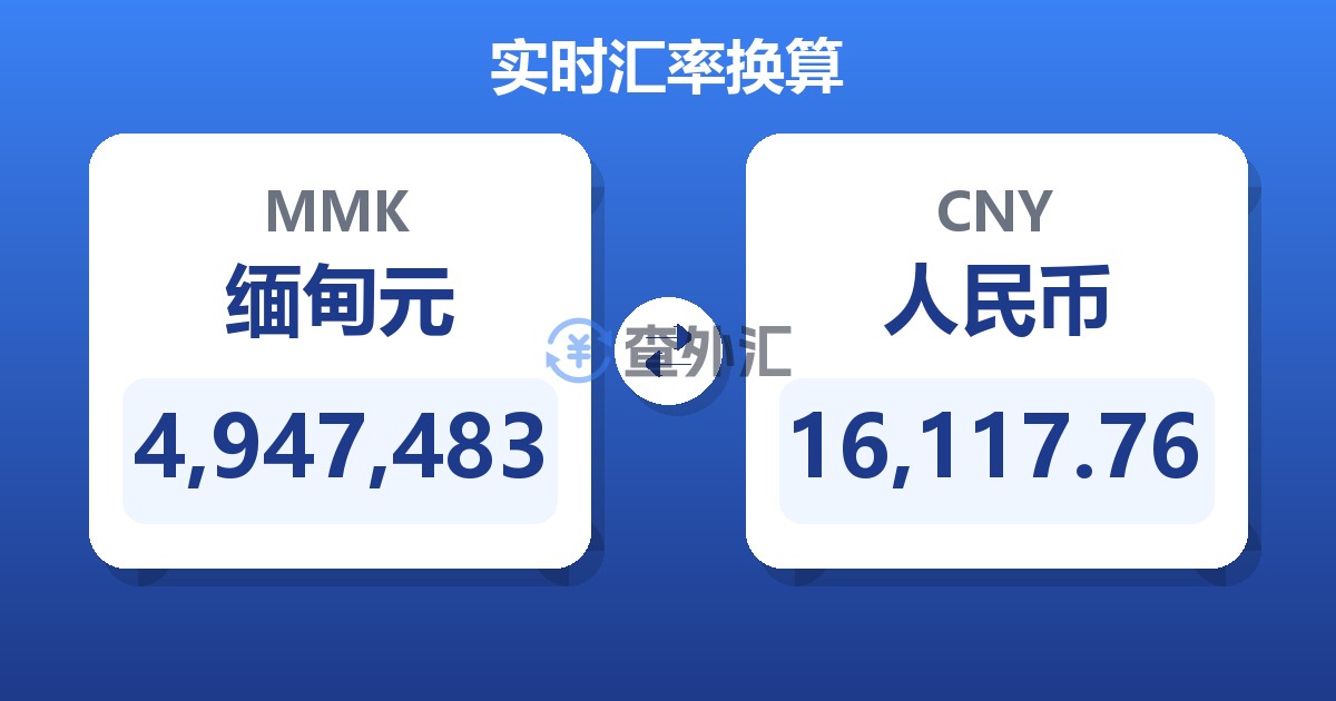 4,947,483缅甸元兑人民币