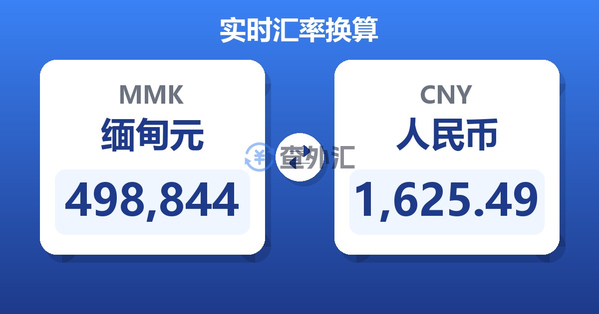 498,844缅甸元兑人民币