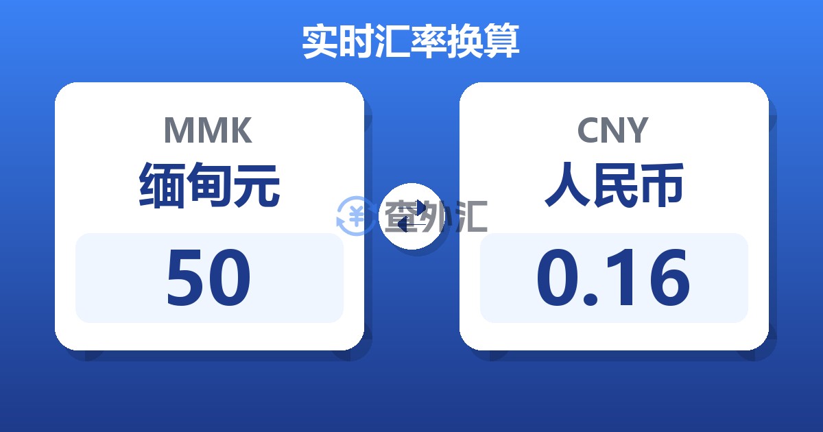 50缅甸元兑人民币