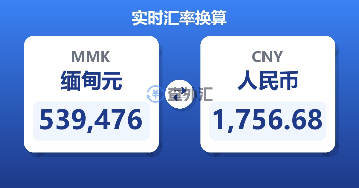 539,476缅甸元兑人民币
