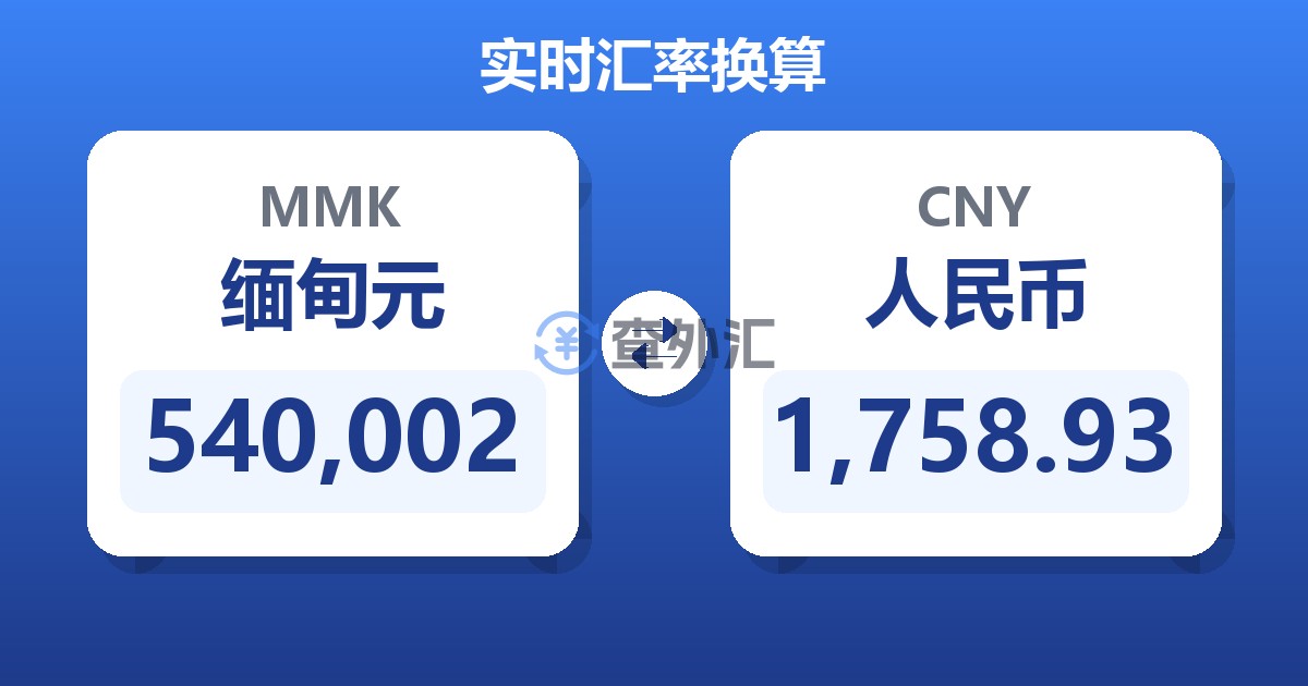 540,002缅甸元兑人民币