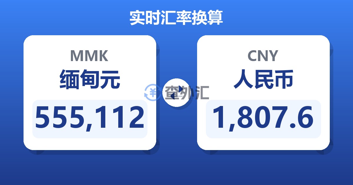 555,112缅甸元兑人民币