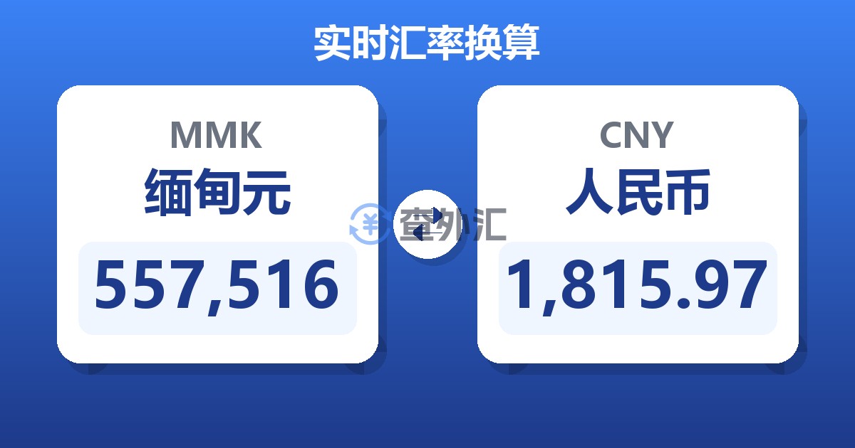 557,516缅甸元兑人民币