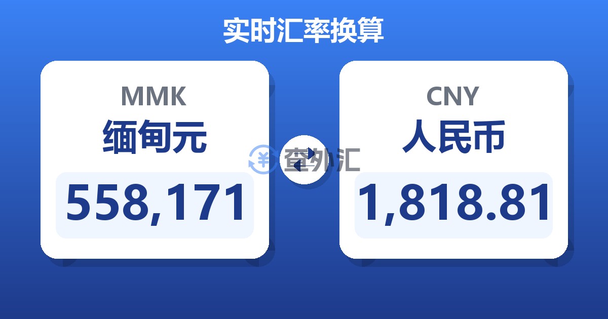558,171缅甸元兑人民币