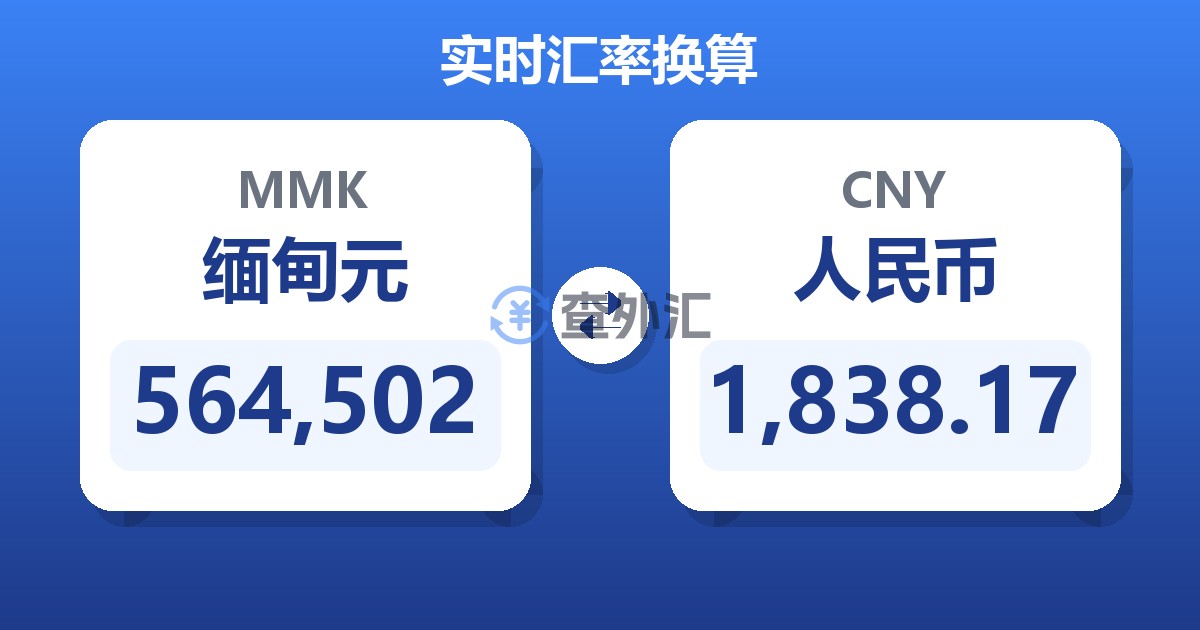 564,502缅甸元兑人民币