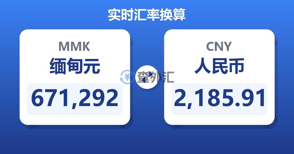 671,292缅甸元兑人民币