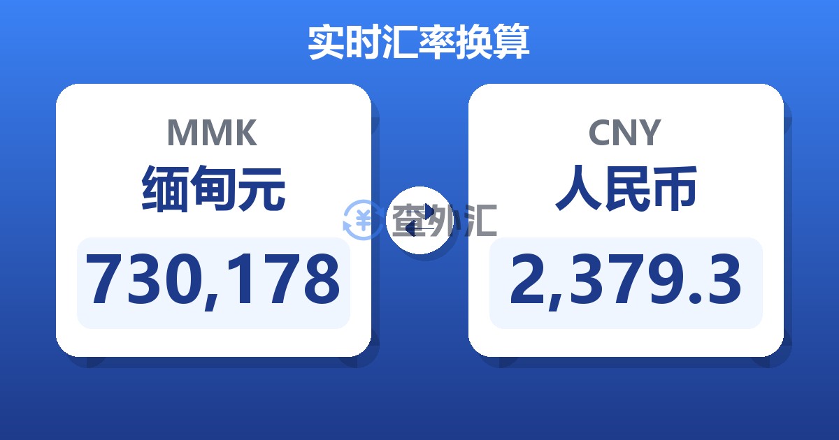 730,178缅甸元兑人民币