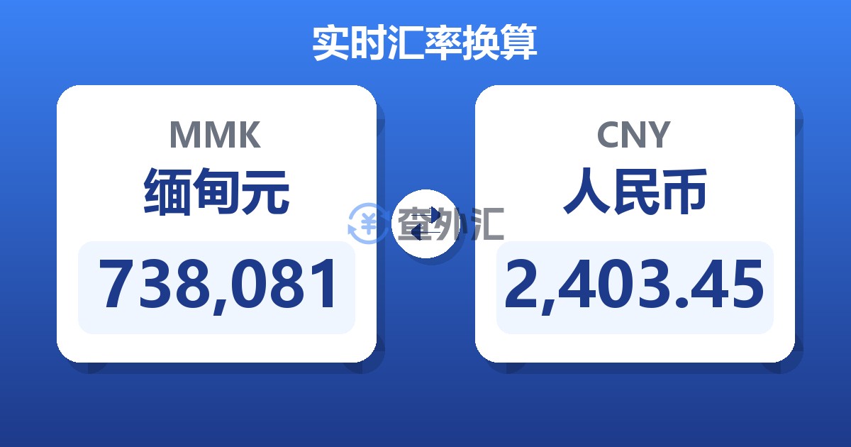 738,081缅甸元兑人民币
