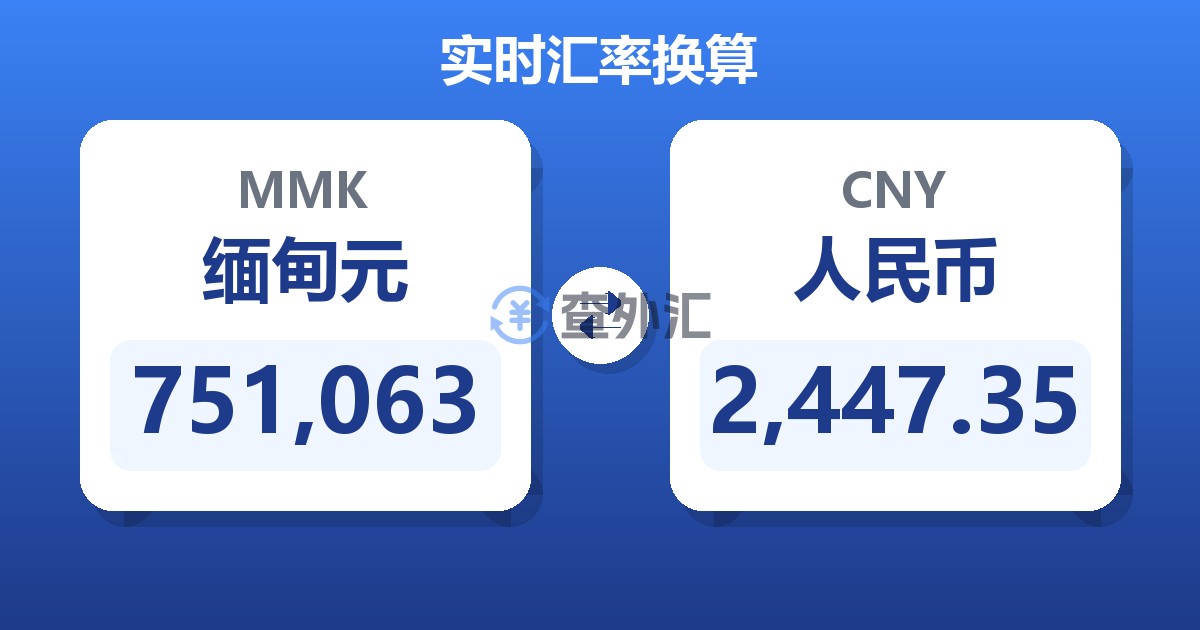 751,063缅甸元兑人民币