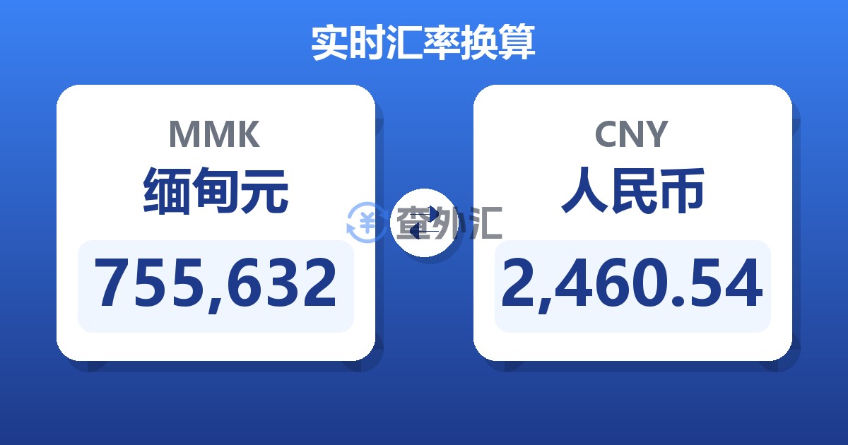 755,632缅甸元兑人民币