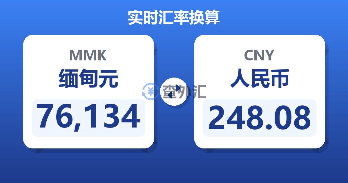 76,134缅甸元兑人民币