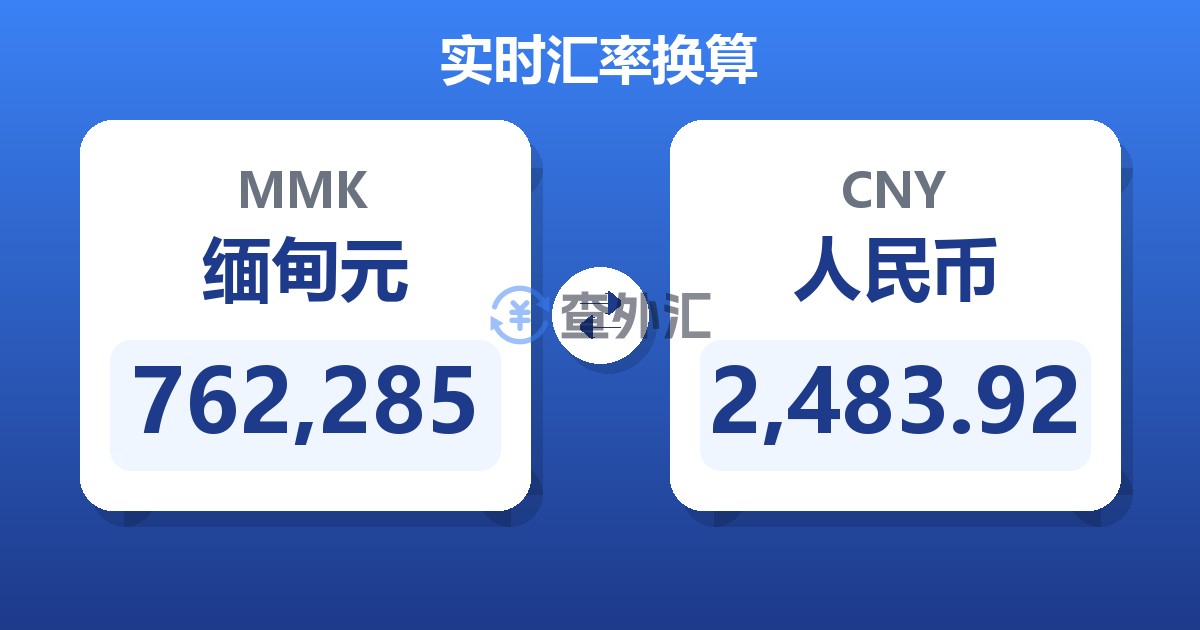 762,285缅甸元兑人民币