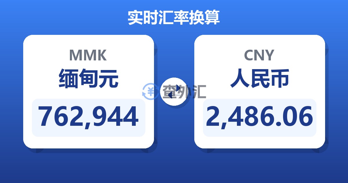 762,944缅甸元兑人民币