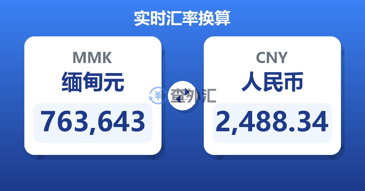 763,643缅甸元兑人民币