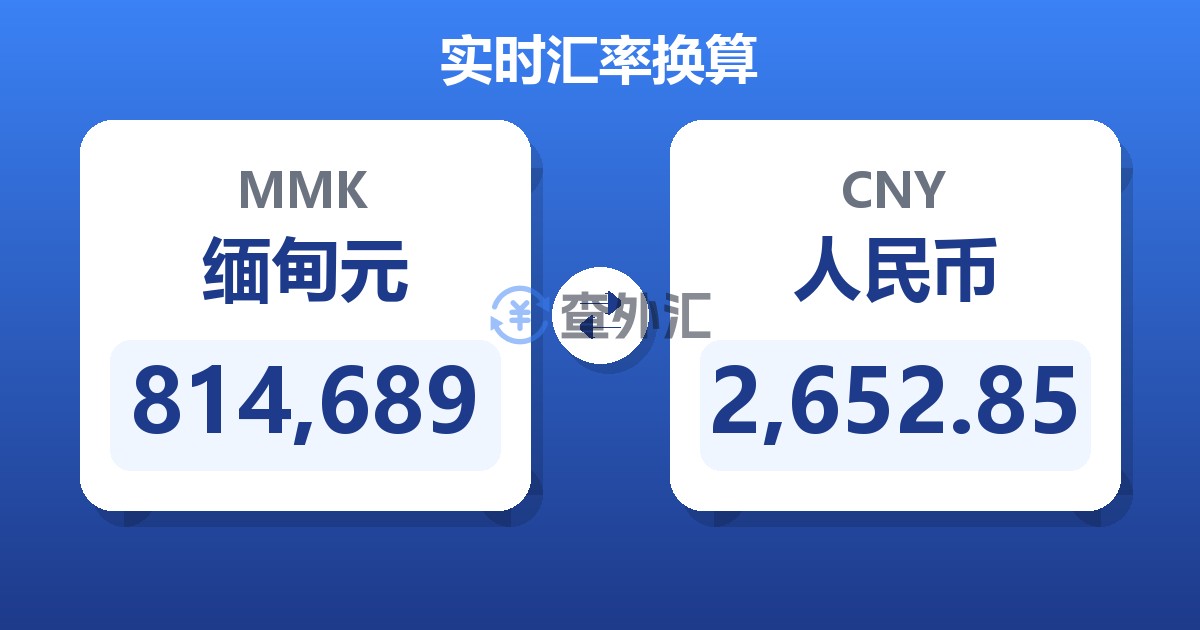 814,689缅甸元兑人民币