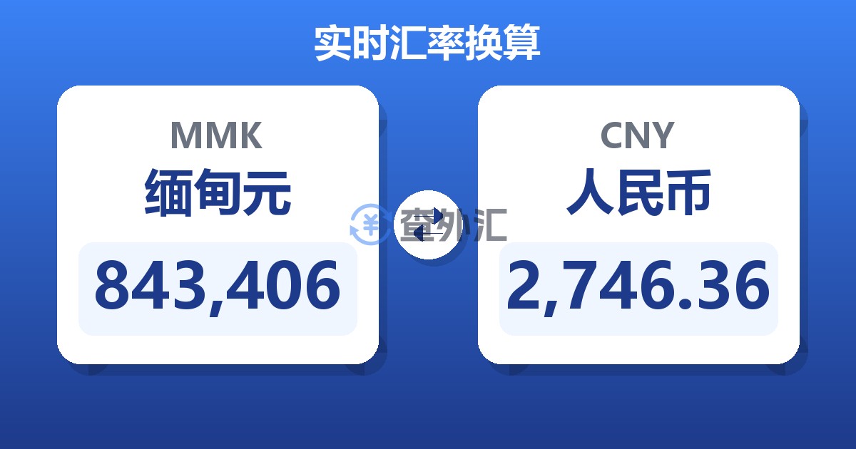 843,406缅甸元兑人民币